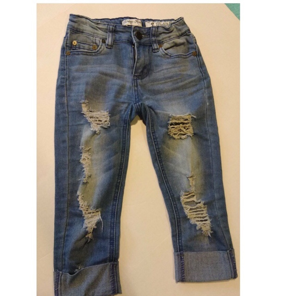 Indigo Rein Distressed Capri Jeans Girls Sz 7